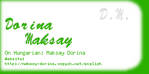 dorina maksay business card